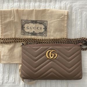 Gucci GG Marmont Crossbody & Chain Wallet